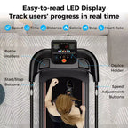 Tapis roulant elettrico Costway da 2,5 HP con corrimano lunghi per anziani, sensori di pulsazioni, display a LED