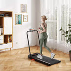 Costway Tapis Roulant Pieghevole 3 in 1 con Telecomando, Display a LED e APP per Casa Rosso/Blu