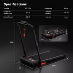 Costway Tapis Roulant Pieghevole 3 in 1 con Telecomando, Display a LED e APP per Casa Rosso/Blu
