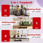 Costway Tapis Roulant Pieghevole 3 in 1 con Telecomando, Display a LED e APP per Casa Rosso/Blu