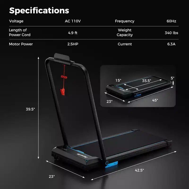 Costway Tapis Roulant Pieghevole 3 in 1 con Telecomando, Display a LED e APP per Casa Rosso/Blu