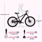 Biciclette, Bici Ibrida da Strada da 20 Pollici per Bambini di 7-10 Anni, Bici da Pendolare in Acciaio, Bici da Città da Spiaggia Monomarcia per Bambini e Bambine
