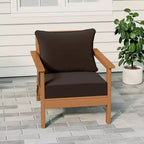 WestinTrends Avalon Teak Outdoor Modern HDPE Patio Club Chair with Deep Seat Cushions