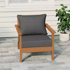 WestinTrends Avalon Teak Outdoor Modern HDPE Patio Club Chair with Deep Seat Cushions