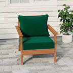 WestinTrends Avalon Teak Outdoor Modern HDPE Patio Club Chair with Deep Seat Cushions