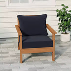 WestinTrends Avalon Teak Outdoor Modern HDPE Patio Club Chair with Deep Seat Cushions