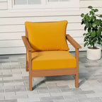 WestinTrends Avalon Teak Outdoor Modern HDPE Patio Club Chair with Deep Seat Cushions