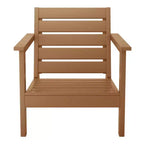 WestinTrends Avalon Teak Outdoor Modern HDPE Patio Club Chair with Deep Seat Cushions