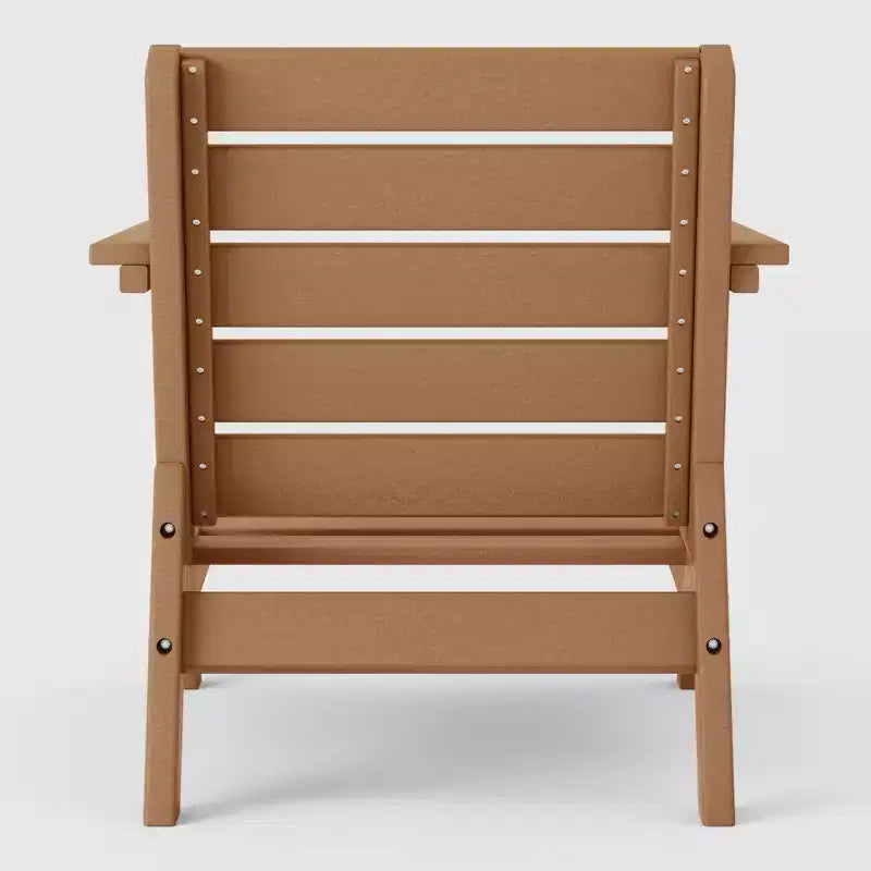 WestinTrends Avalon Teak Outdoor Modern HDPE Patio Club Chair with Deep Seat Cushions