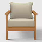 WestinTrends Avalon Teak Outdoor Modern HDPE Patio Club Chair with Deep Seat Cushions