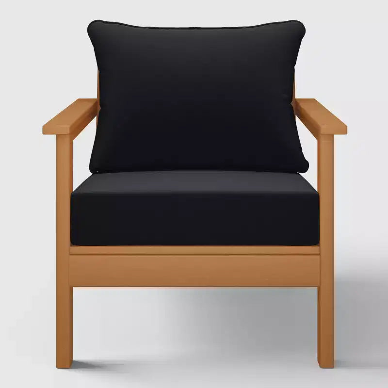 WestinTrends Avalon Sedia Club da Esterno Moderna in HDPE Teak con Cuscini Profondi