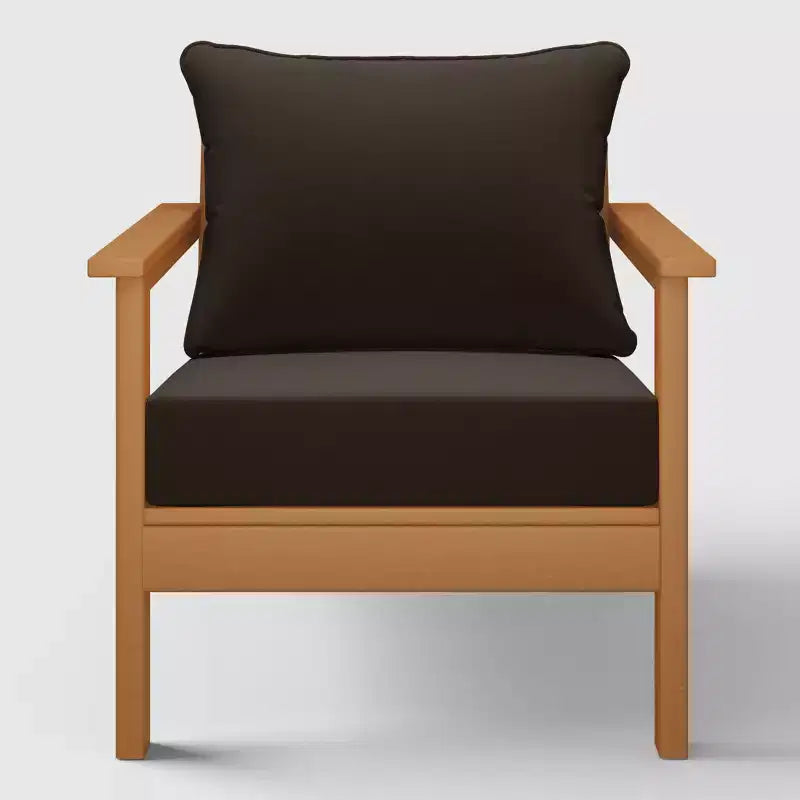 WestinTrends Avalon Sedia Club da Esterno Moderna in HDPE Teak con Cuscini Profondi