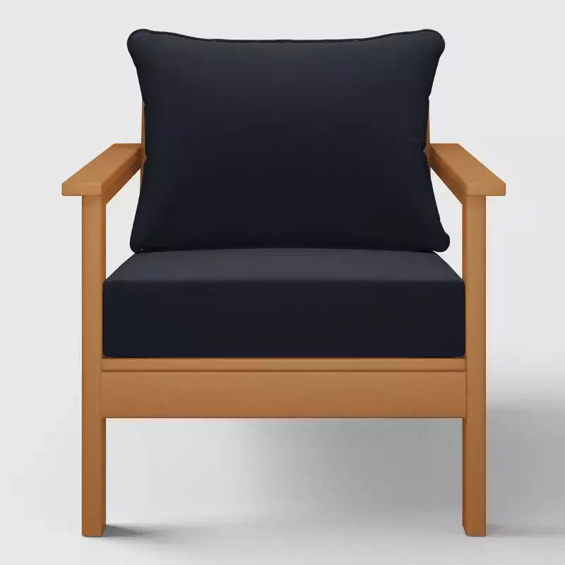 WestinTrends Avalon Sedia Club da Esterno Moderna in HDPE Teak con Cuscini Profondi