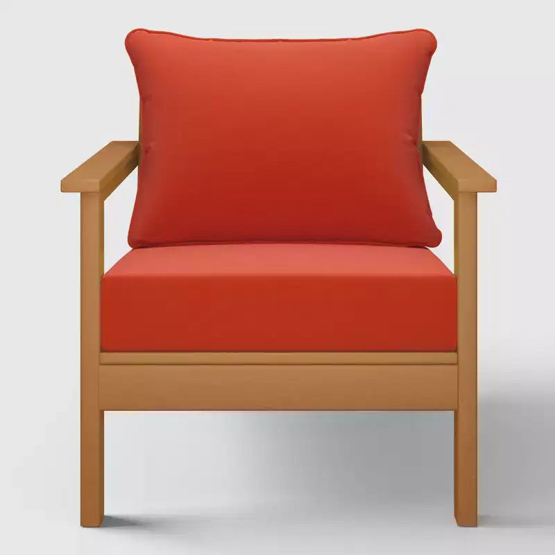 WestinTrends Avalon Sedia Club da Esterno Moderna in HDPE Teak con Cuscini Profondi