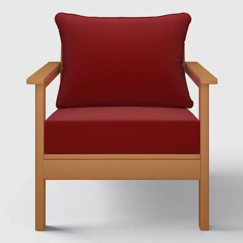WestinTrends Avalon Sedia Club da Esterno Moderna in HDPE Teak con Cuscini Profondi