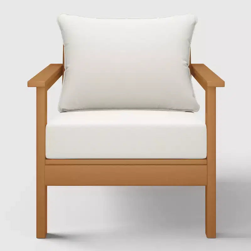 WestinTrends Avalon Sedia Club da Esterno Moderna in HDPE Teak con Cuscini Profondi