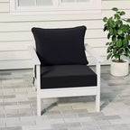 WestinTrends Avalon White Outdoor Modern HDPE Patio Club Chair with Deep Seat Cushions