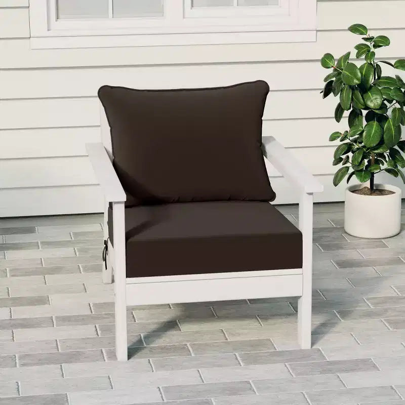 WestinTrends Avalon White Outdoor Modern HDPE Patio Club Chair with Deep Seat Cushions