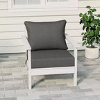 WestinTrends Avalon White Outdoor Modern HDPE Patio Club Chair with Deep Seat Cushions
