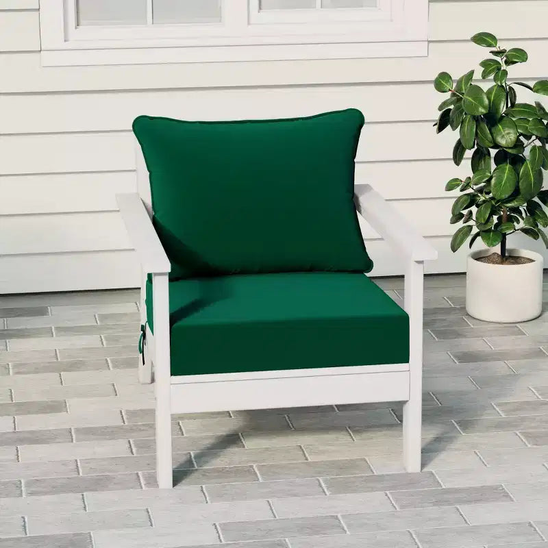 WestinTrends Avalon White Outdoor Modern HDPE Patio Club Chair with Deep Seat Cushions