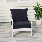 WestinTrends Avalon White Outdoor Modern HDPE Patio Club Chair with Deep Seat Cushions
