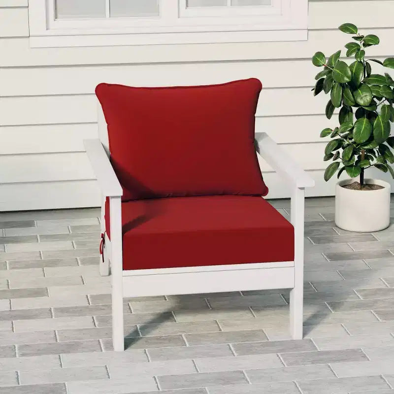 WestinTrends Avalon White Outdoor Modern HDPE Patio Club Chair with Deep Seat Cushions