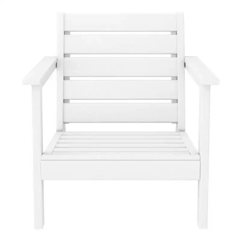 WestinTrends Avalon White Outdoor Modern HDPE Patio Club Chair with Deep Seat Cushions
