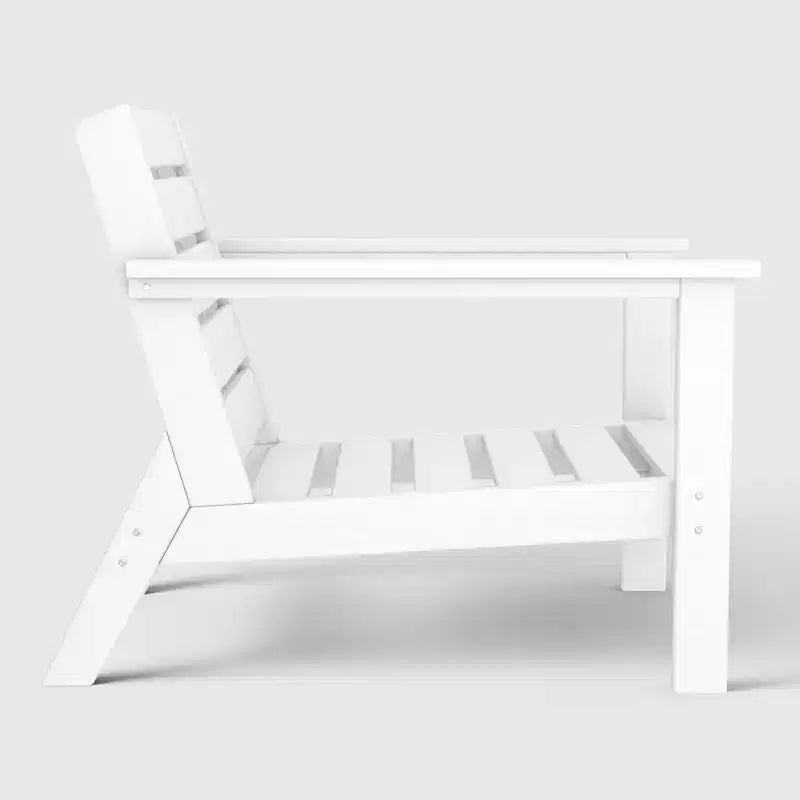 WestinTrends Avalon White Outdoor Modern HDPE Patio Club Chair with Deep Seat Cushions