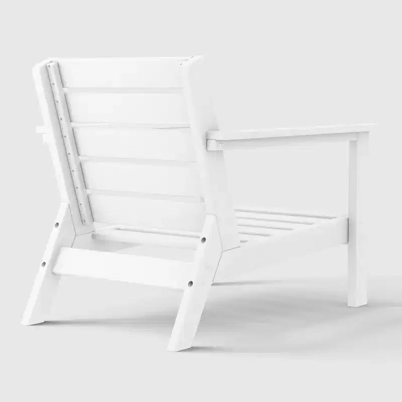 WestinTrends Avalon White Outdoor Modern HDPE Patio Club Chair with Deep Seat Cushions