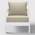 WestinTrends Avalon White Outdoor Modern HDPE Patio Club Chair with Deep Seat Cushions
