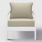 WestinTrends Avalon White Outdoor Modern HDPE Patio Club Chair with Deep Seat Cushions