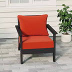 WestinTrends Avalon Black Outdoor Modern HDPE Patio Club Chair with Deep Seat Cushions