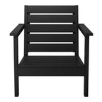 WestinTrends Avalon Black Outdoor Modern HDPE Patio Club Chair with Deep Seat Cushions