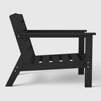 WestinTrends Avalon Black Outdoor Modern HDPE Patio Club Chair with Deep Seat Cushions