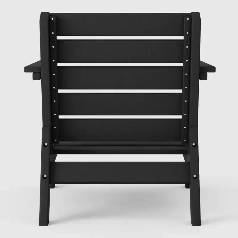 WestinTrends Avalon Black Outdoor Modern HDPE Patio Club Chair with Deep Seat Cushions
