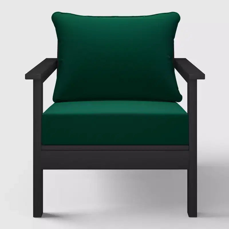 WestinTrends Avalon Sedia da Club da Patio Moderna Nera per Esterni in HDPE con Cuscini Profondi