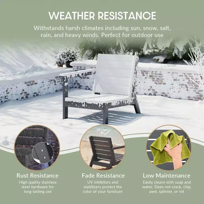 WestinTrends Avalon Sedia ad angolo con bracciolo sinistro per esterni in HDPE con seduta profonda