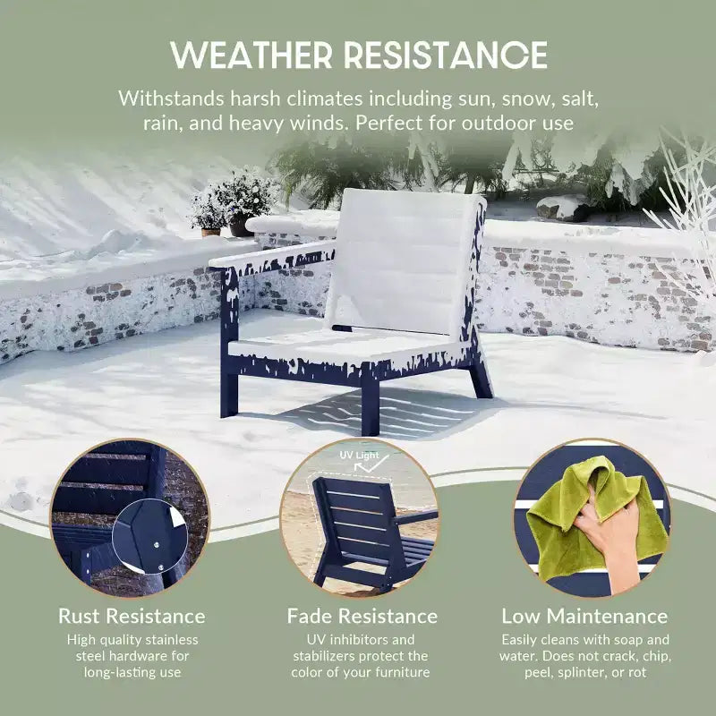 WestinTrends Avalon Sedia ad angolo con bracciolo sinistro per esterni in HDPE con seduta profonda