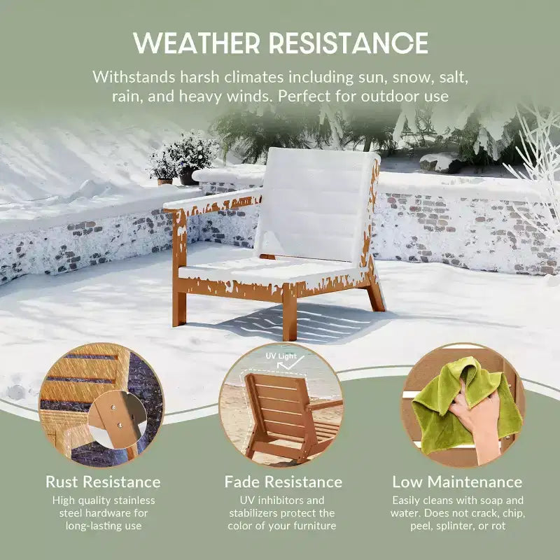 WestinTrends Avalon Sedia ad angolo con bracciolo sinistro per esterni in HDPE con seduta profonda