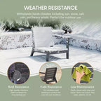 WestinTrends Avalon Sedia ad angolo per esterni in HDPE con bracciolo destro e seduta profonda