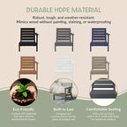 WestinTrends Avalon Sedia ad angolo per esterni in HDPE con bracciolo destro e seduta profonda