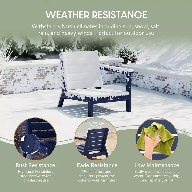 WestinTrends Avalon Sedia ad angolo per esterni in HDPE con bracciolo destro e seduta profonda