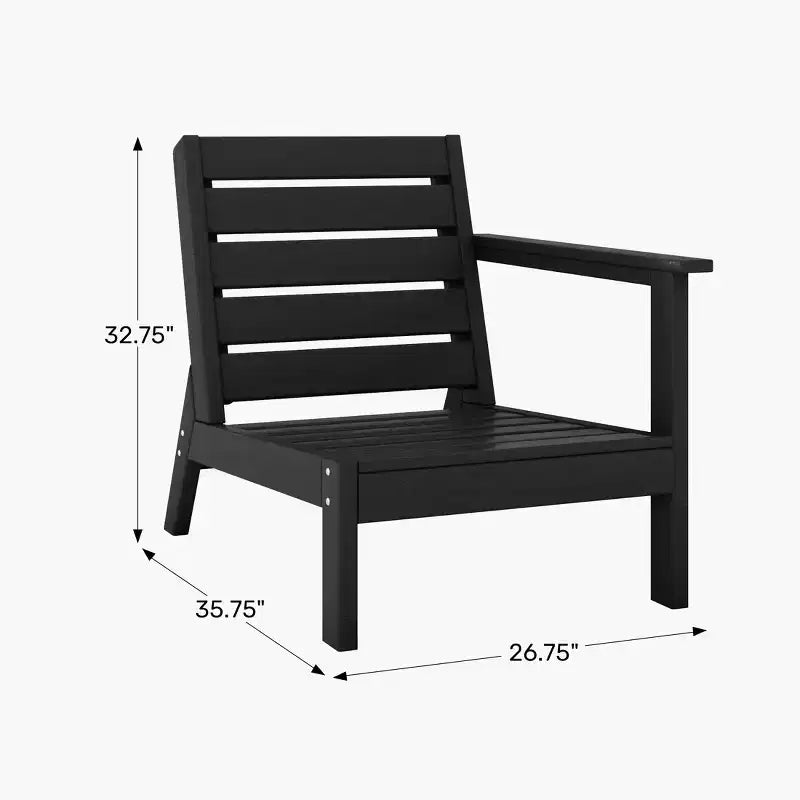 WestinTrends Avalon Sedia ad angolo per esterni in HDPE con bracciolo destro e seduta profonda