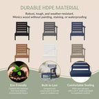 WestinTrends Avalon Sedia ad angolo per esterni in HDPE con bracciolo destro e seduta profonda