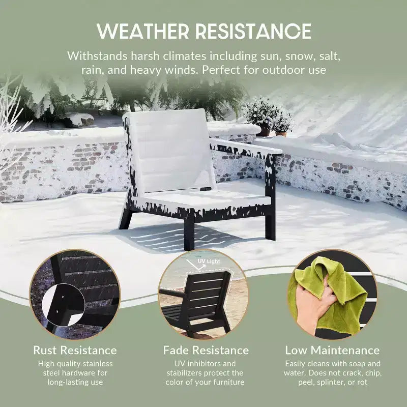 WestinTrends Avalon Sedia ad angolo per esterni in HDPE con bracciolo destro e seduta profonda