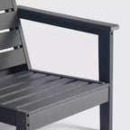 WestinTrends Avalon Gray Outdoor Modern HDPE Patio Club Chair with Deep Seat Cushions