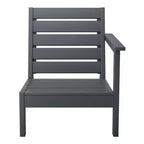 WestinTrends Avalon Gray Outdoor Modern HDPE Patio Club Chair with Deep Seat Cushions