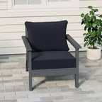 WestinTrends Avalon Gray Outdoor Modern HDPE Patio Club Chair with Deep Seat Cushions