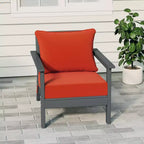 WestinTrends Avalon Gray Outdoor Modern HDPE Patio Club Chair with Deep Seat Cushions