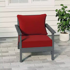 WestinTrends Avalon Gray Outdoor Modern HDPE Patio Club Chair with Deep Seat Cushions